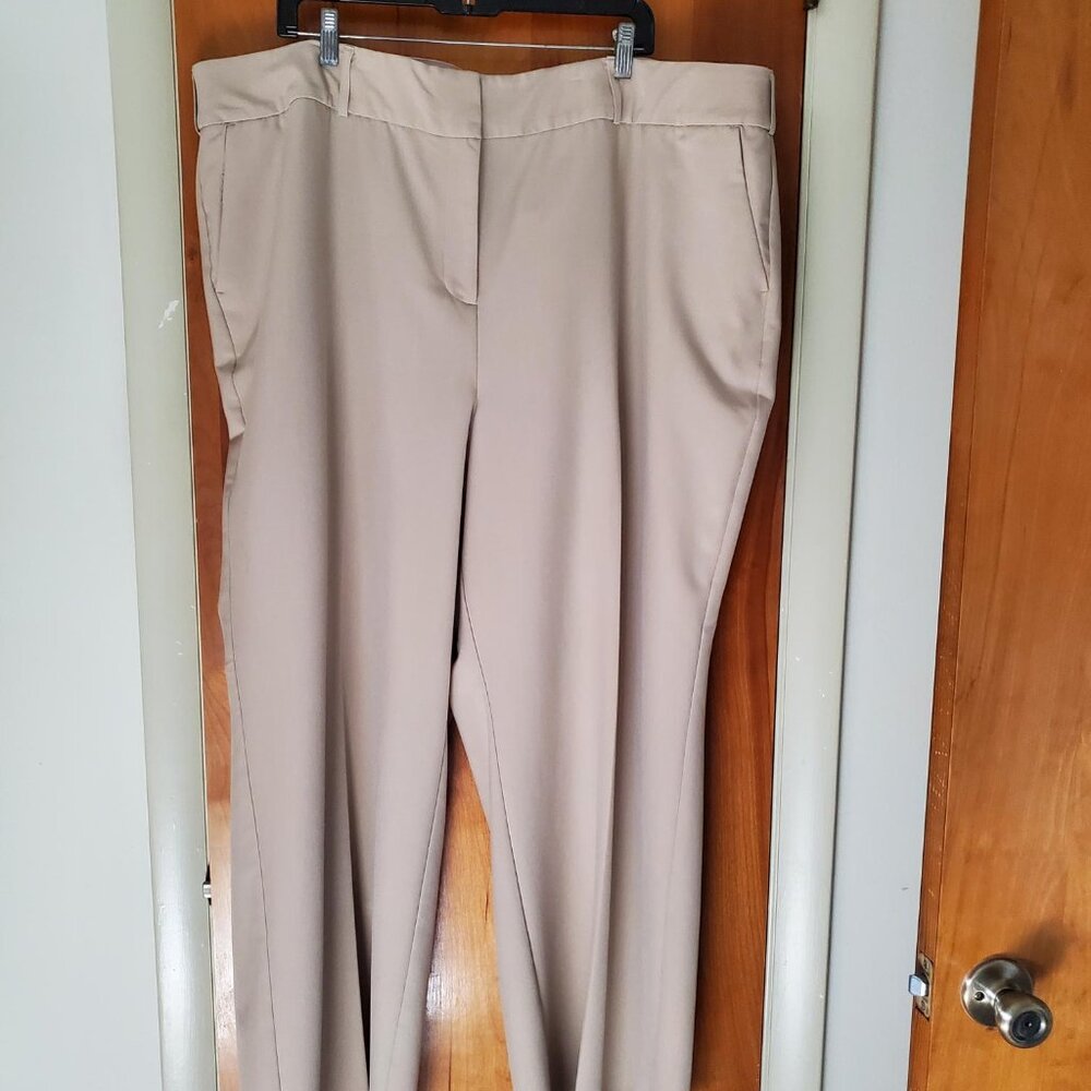 Lane Bryant Tall Wide Leg Beige Pant - Plus Size 24